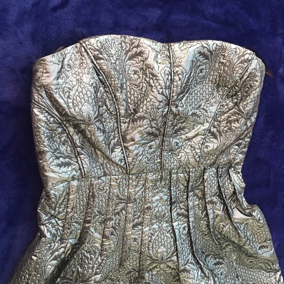 TIBI Metallic Jacquard Strapless Dress - Picture 4 of 8